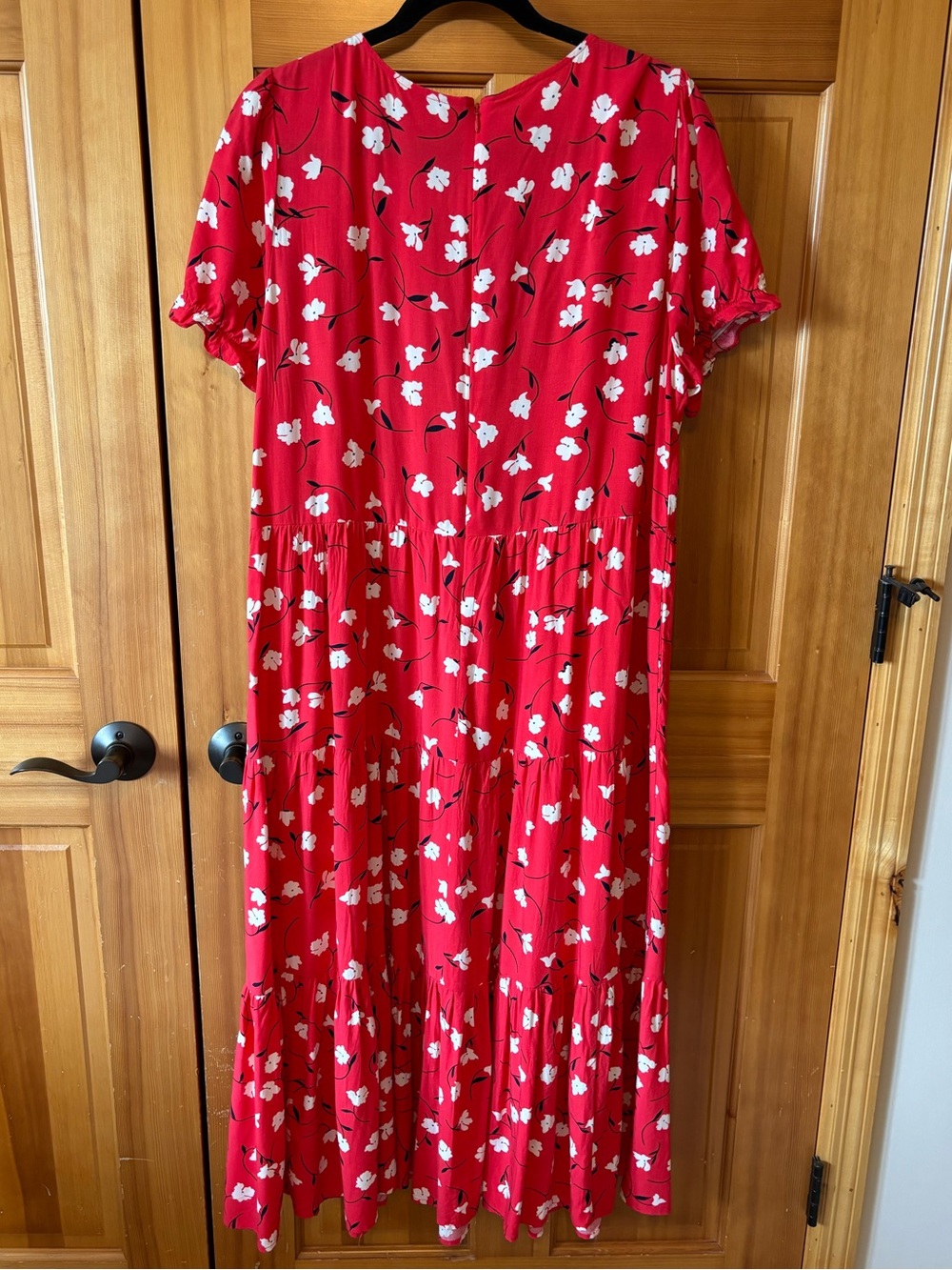 J. Crew Red Floral Tiered Maxi Dress - Picture 4 of 7
